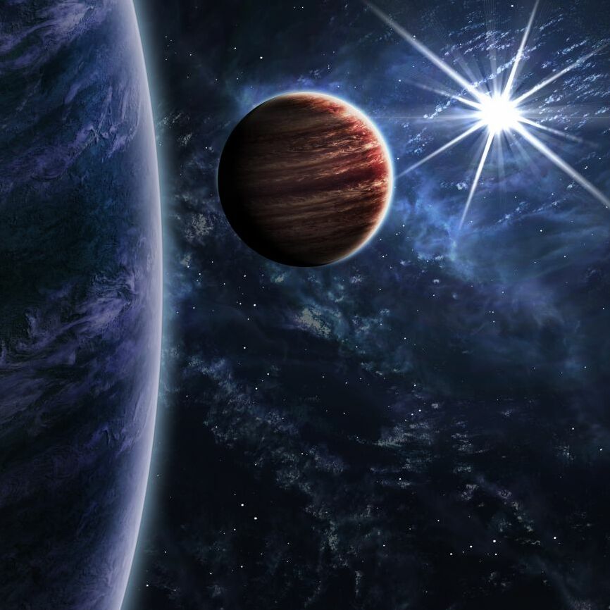 Картина на холсте Планета и ее спутник, арт hd2131701