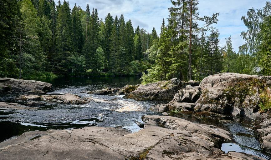 Картина на холсте Горная река, арт hd2143301